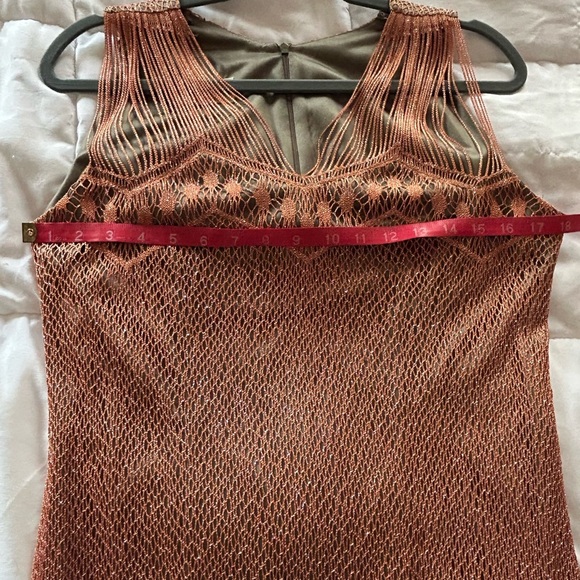 Vintage Bronze Damianou Mesh Metallic Evening Dress. - Picture 6 of 9